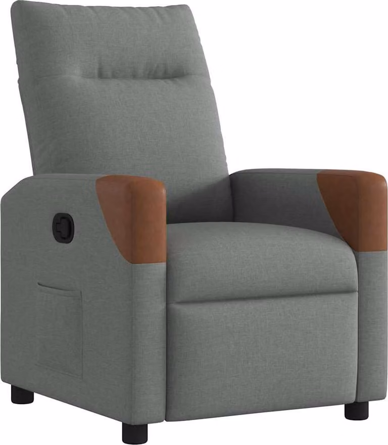 Poltrona reclinabile in tessuto grigio scuro
