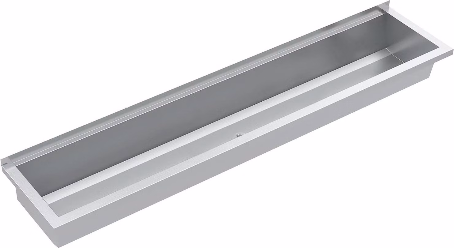 KWC AR vasca di lavaggio, PLANOX, acciaio inox, W.-Mont., 1800x210x382 mm, senza banco di lavoro