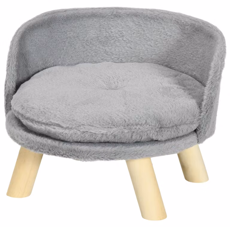 Letto per cani PawHut, divano per cani con cuscini, lettino rialzato per animali domestici, lettino per gatti, grigio