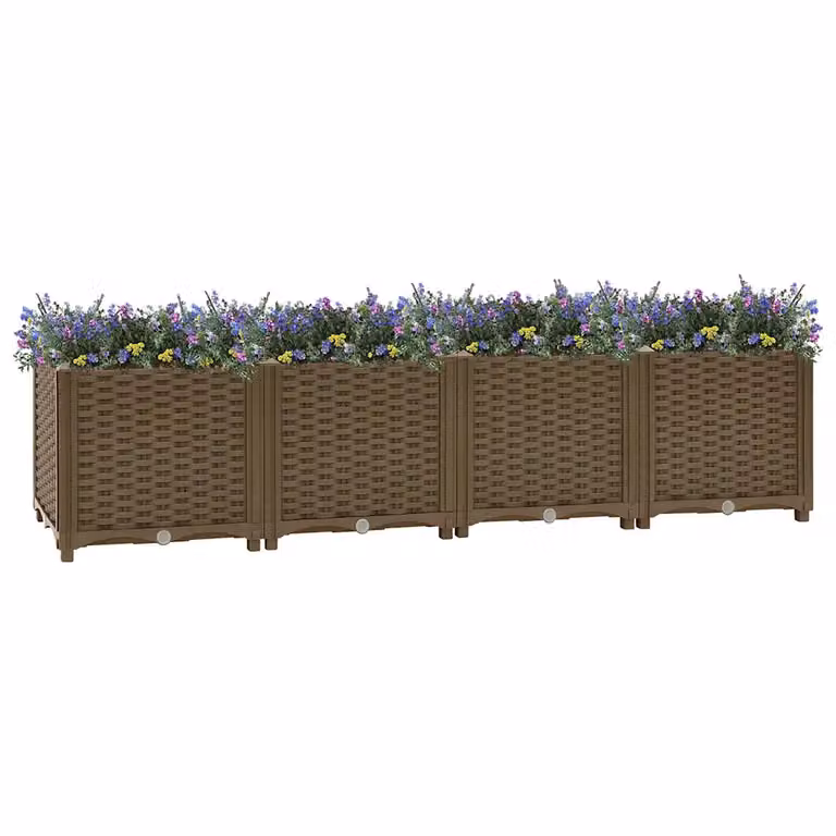 Letto rialzato vidaXL in plastica WPC marrone L: 160 cm, P: 40 cm, H: 38 cm