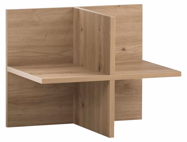 Inserti in legno per scaffali a giorno, finitura in legno di quercia artigianale