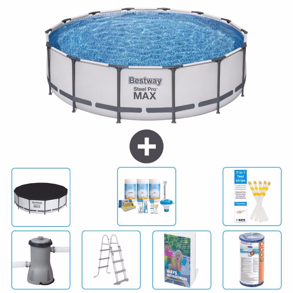 Piscina gonfiabile Bestway Steel Pro MAX, rotonda, 427x122 cm, composta da 6 parti, modello S556