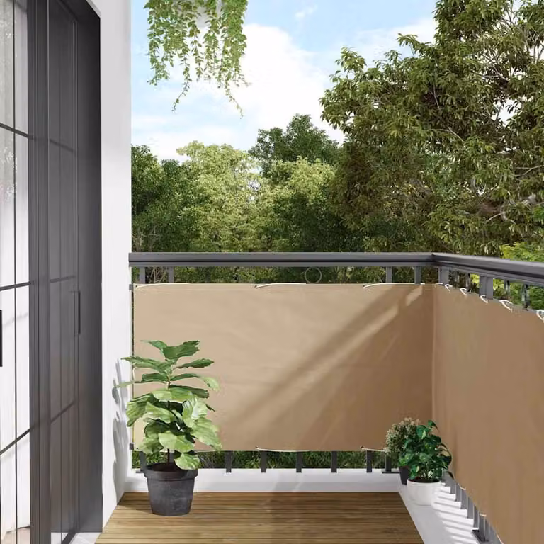 Paravento da balcone vidaXL in tessuto Oxford beige L: 600 cm, H: 75 cm