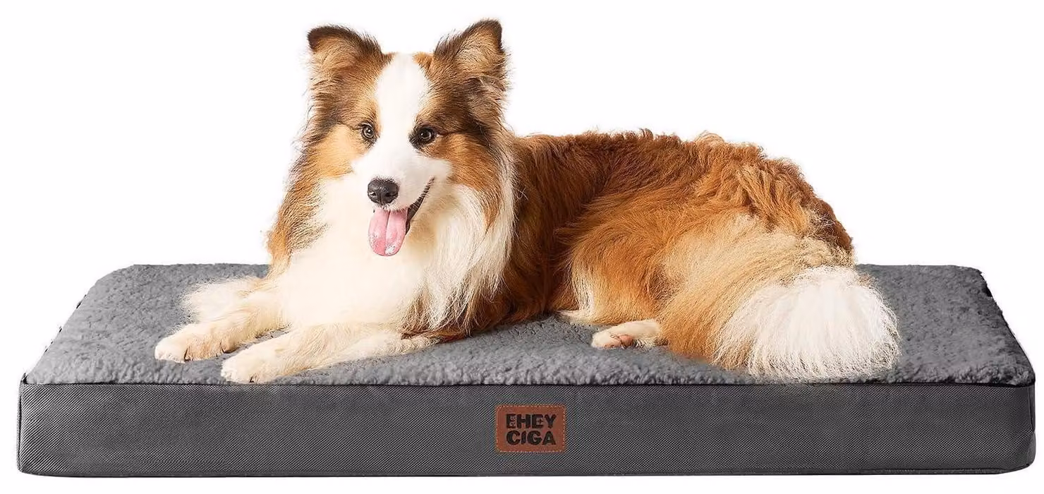 Cuccia ortopedica per cani, taglia XL, 104x68 cm, grigia, lavabile