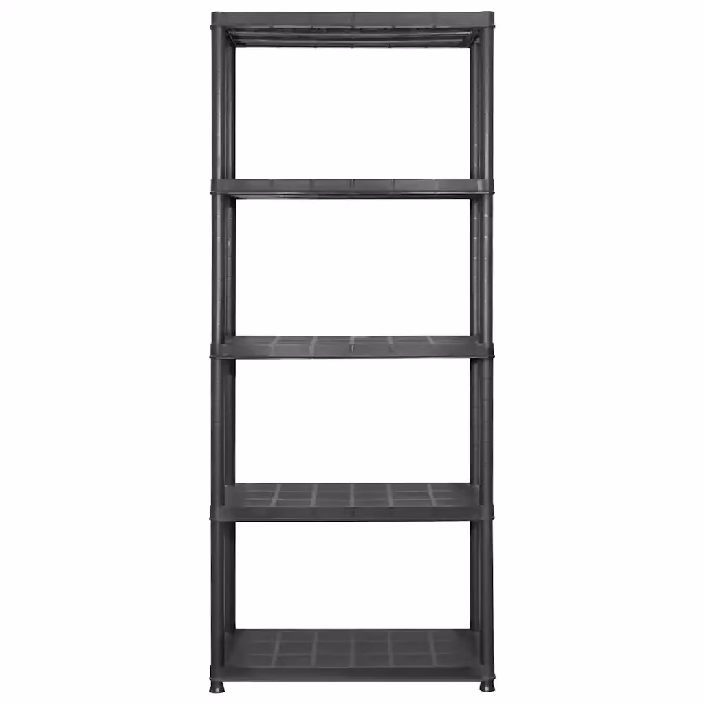 Scaffale a 5 ripiani vidaXL in plastica nero L: 71 cm, P: 38 cm, H: 170 cm – 2