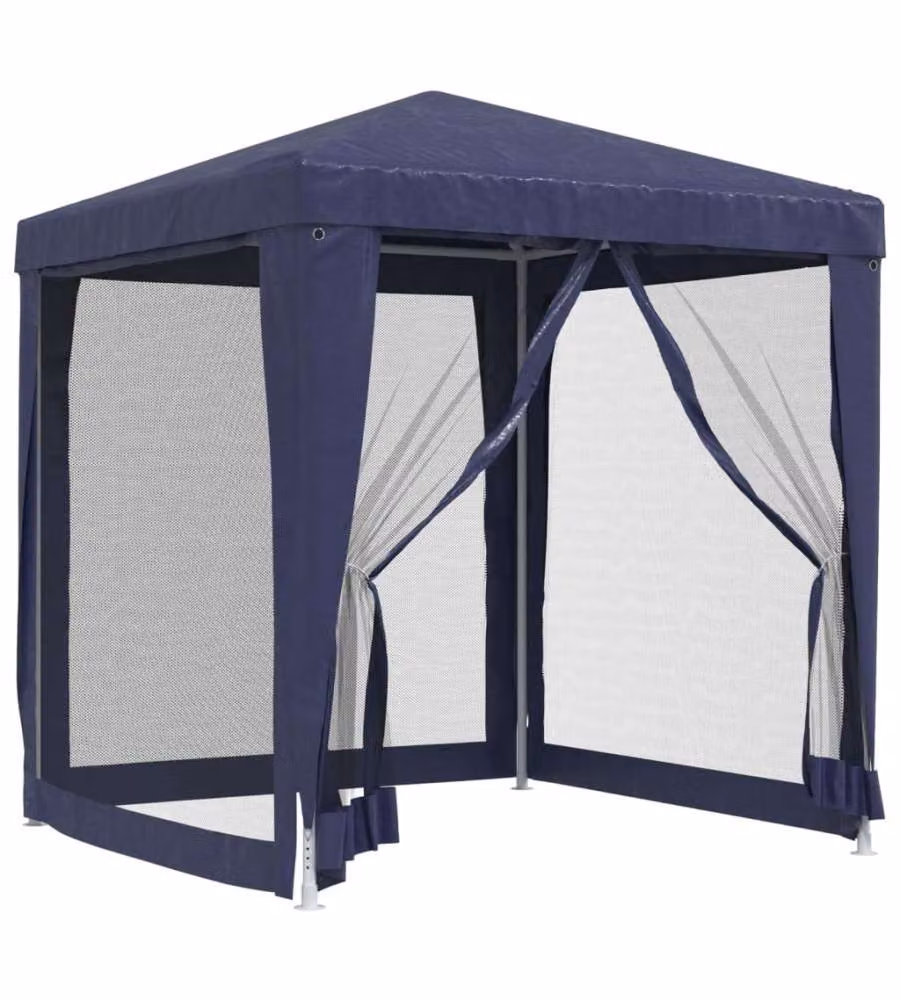 vidaXL Tenda per Feste con 4 Pareti Laterali in Rete Blu L: 200 cm, P: 200 cm, H: 240 cm – 2