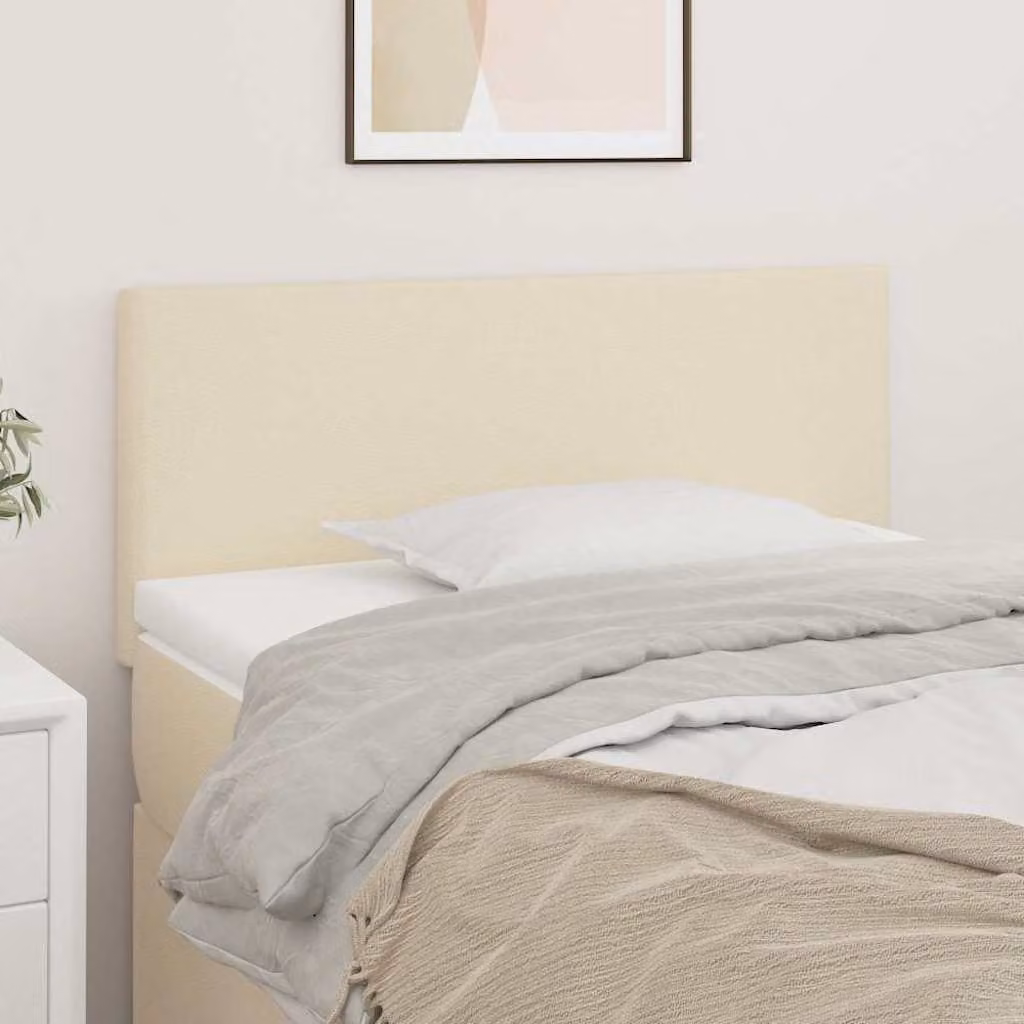 Testiera per letto vidaXL in similpelle beige con struttura in legno, L: 80 cm, P: 5 cm, H: 78-88 cm