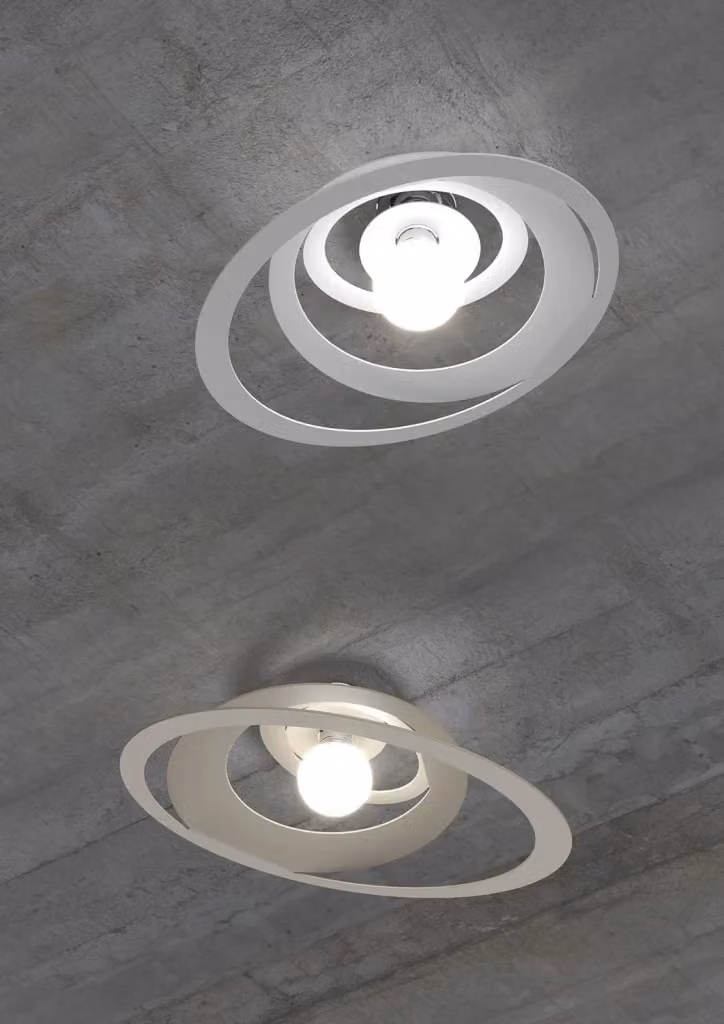 Plafoniera Industrial-Minimal Top Light in Metallo con Altezza Regolabile, Diametro: 70 cm – 2