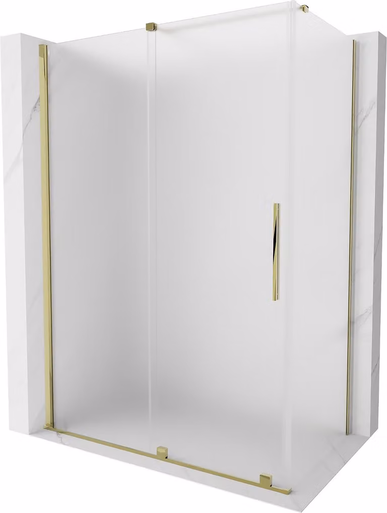 Mexen Velar cabina doccia scorrevole 140 x 75 cm, brina, oro - 871-140-075-31-50