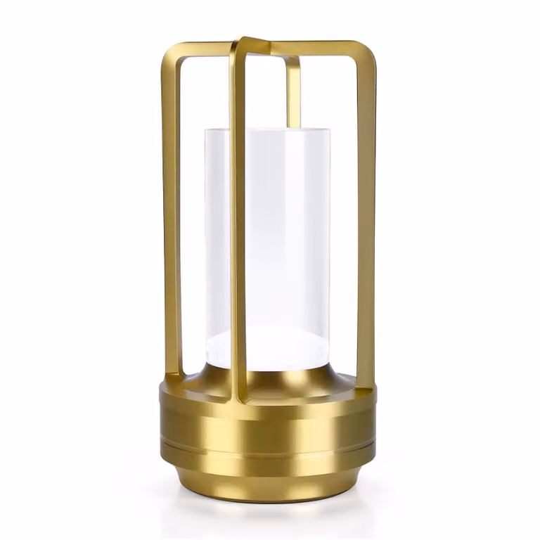 Lampada da tavolo LED in vetro senza fili - Lampada in metallo con comando a sfioramento - Oro