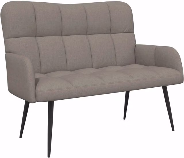 Divano a due posti Design In per soggiorno e camera da letto, rivestimento in tessuto grigio, L: 115 cm, P: 61 cm, H: 87 cm – 1