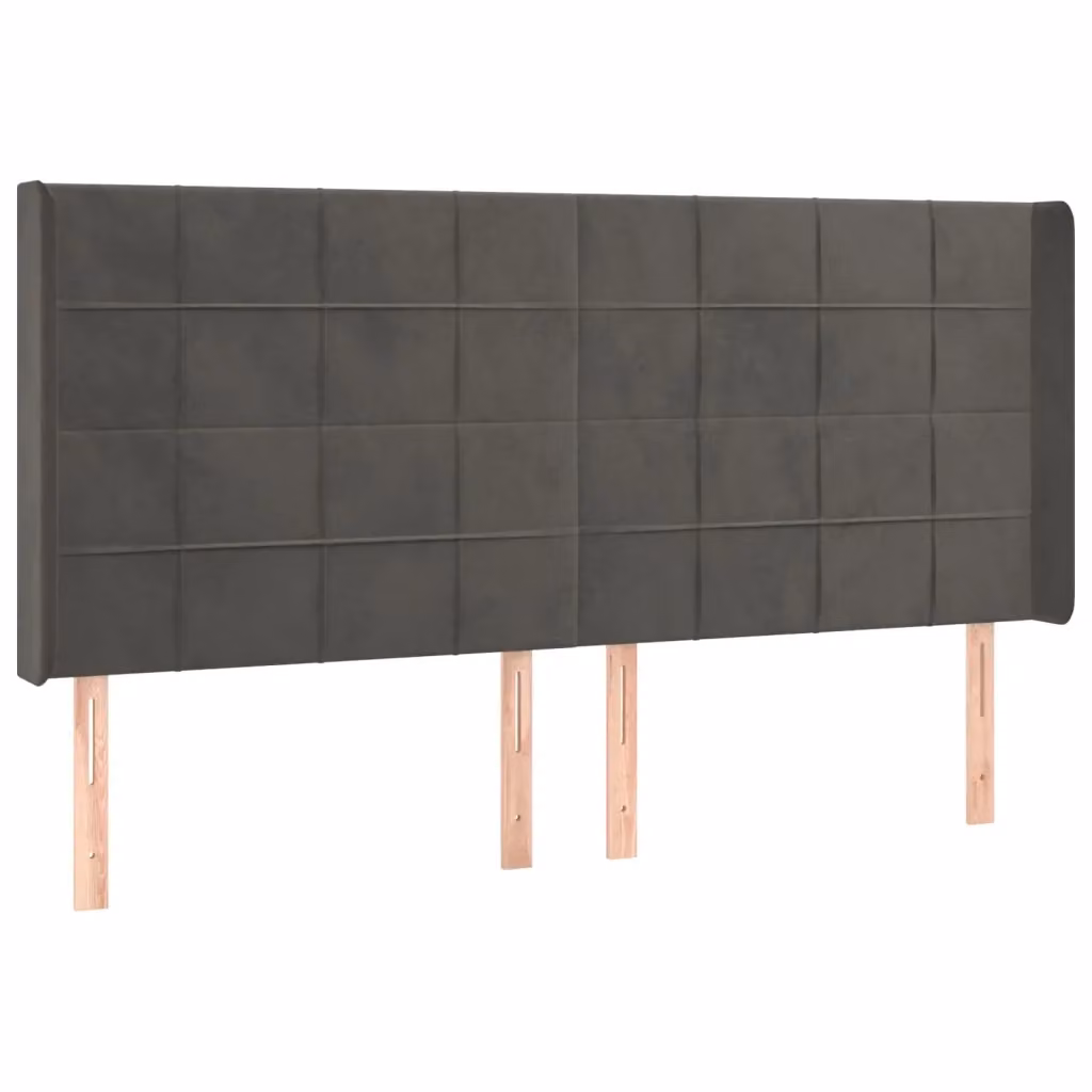 Testiera con Orecchie Design Mania in Velluto Grigio Scuro L: 183 cm, P: 16 cm, H: 118/128 cm – 2