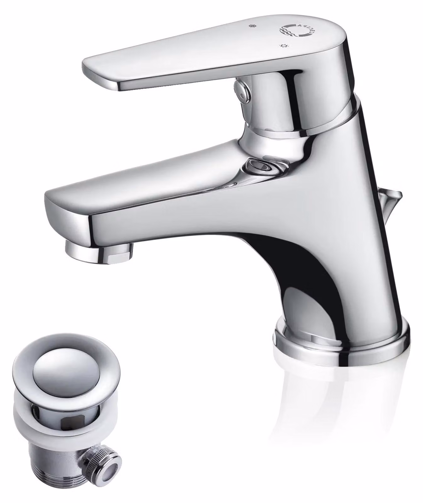Miscelatore per lavabo, da montare a incasso, con aeratore a risparmio idrico, cromato, attacco G3/8