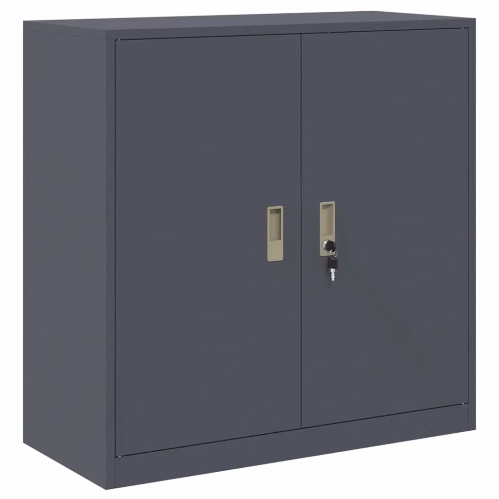 Armadio in metallo vidaXL con ante a battente e serratura, colore antracite opaco, L 90 x P 40 x H 90 cm – 2