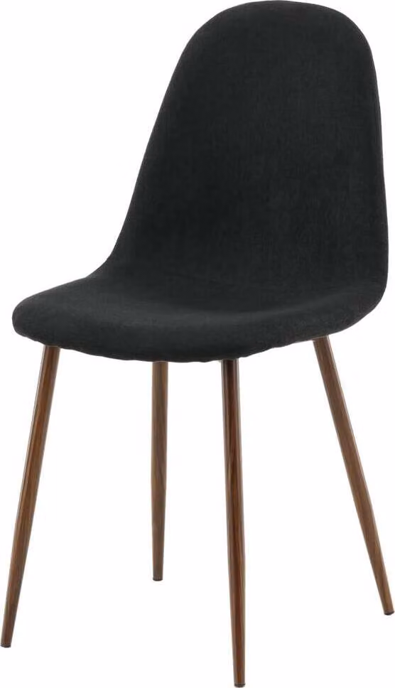 FURNLUX Sedia da sala da pranzo Polar Black Und Walnut 44cm / Hauptfarbe: Schwarz / Dimensioni: 44 x 53 x 88 cm