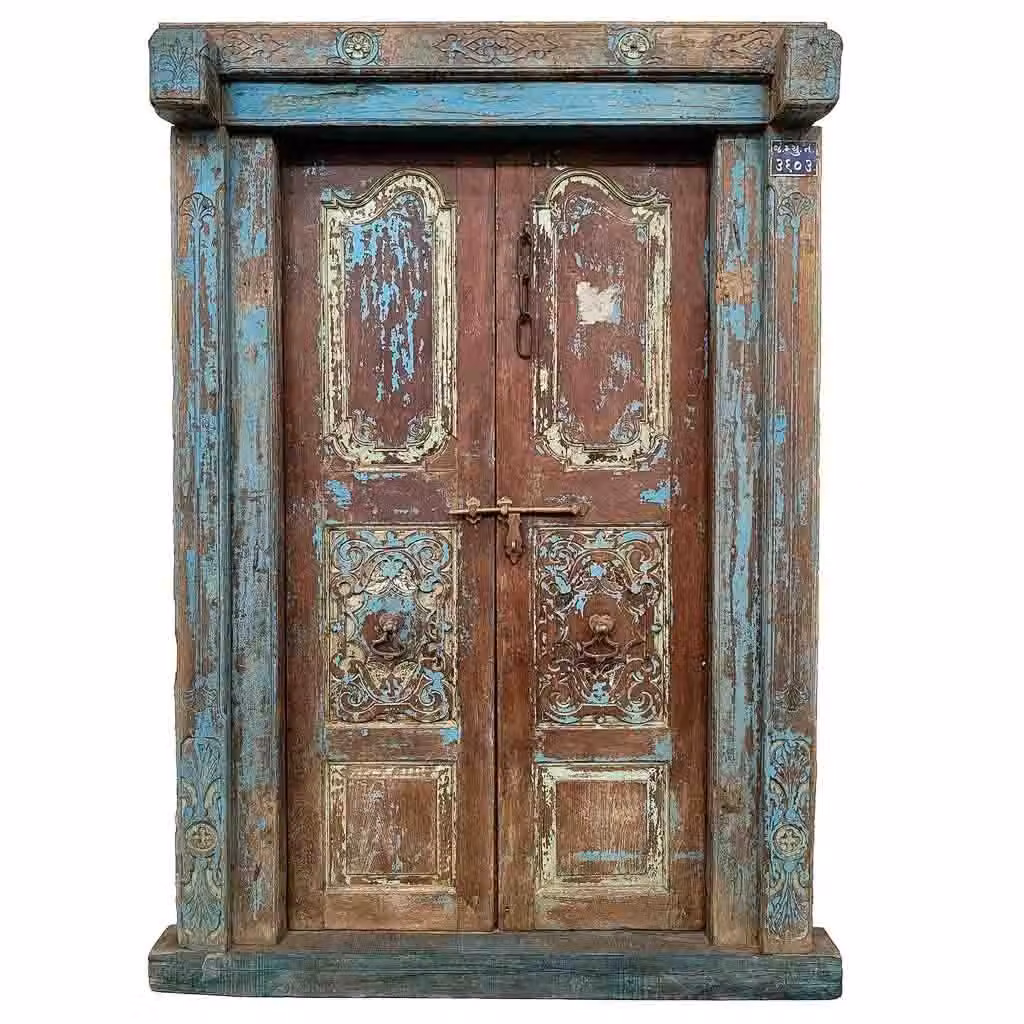 Porta in legno Wanderlust Deco stile antique colore marrone L: 142 cm, P: 27 cm, H: 218 cm – 2