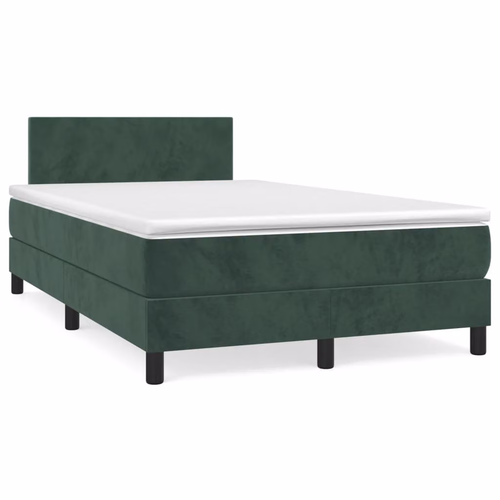 Maison Exclusive - Letto a Molle con Materasso e LED Verde Scuro 120x190cm Velluto