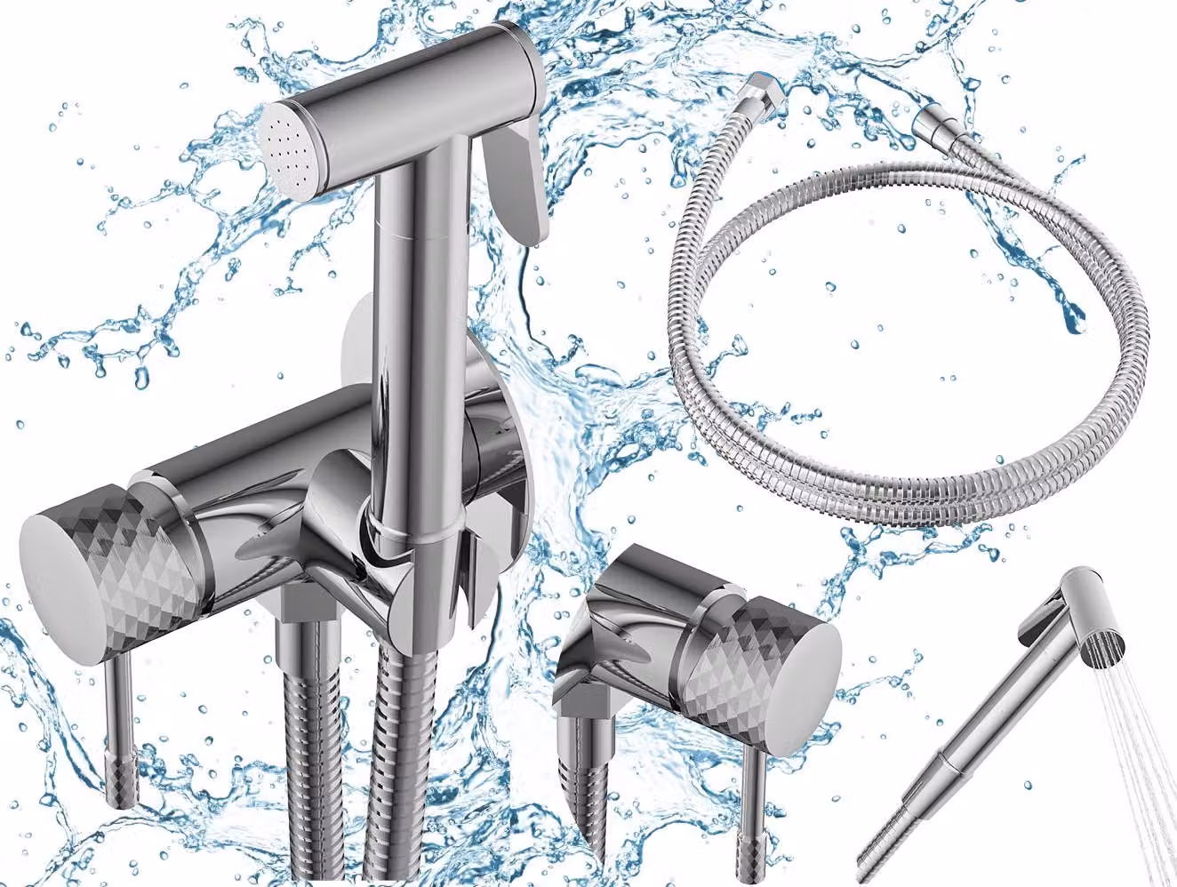Granitan - Miscelatore bidet - Rubinetto bagno - Rubinetto cromato - da incasso - ottone - GLAMI