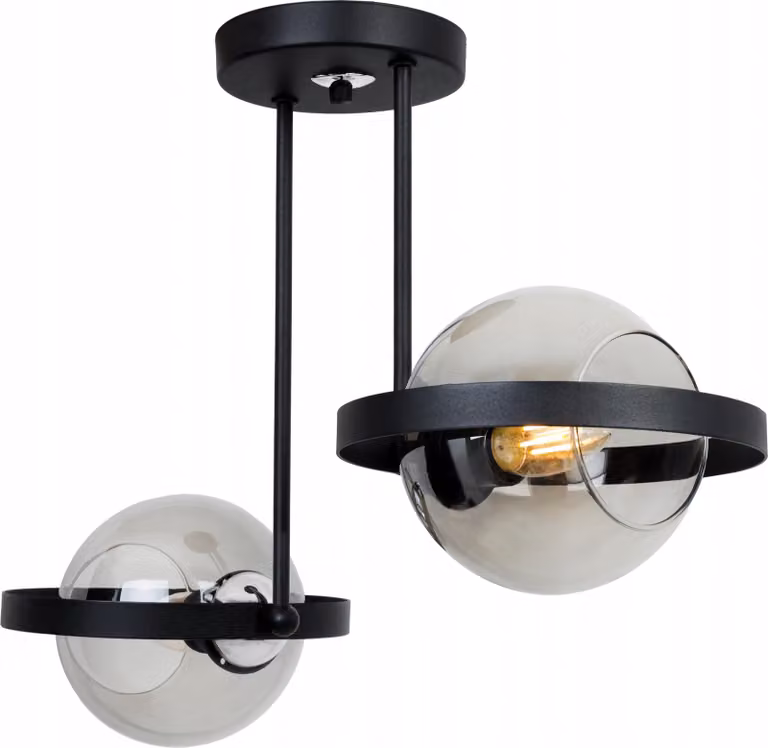 Moderna Lampada A Sospensione In Vetro Graphitring