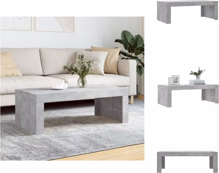 vidaXL Tavolino da caffè grigio cemento 102x50x36 cm in legno - Tavolini da caffè