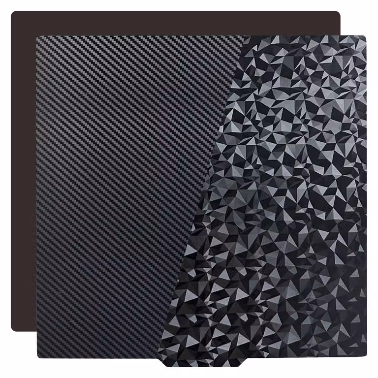 Piastra per circuito stampato PEO+PET liscia, con letto di stampa magnetico, dimensioni 370 x 377 mm, elevata resistenza alle alte temperature