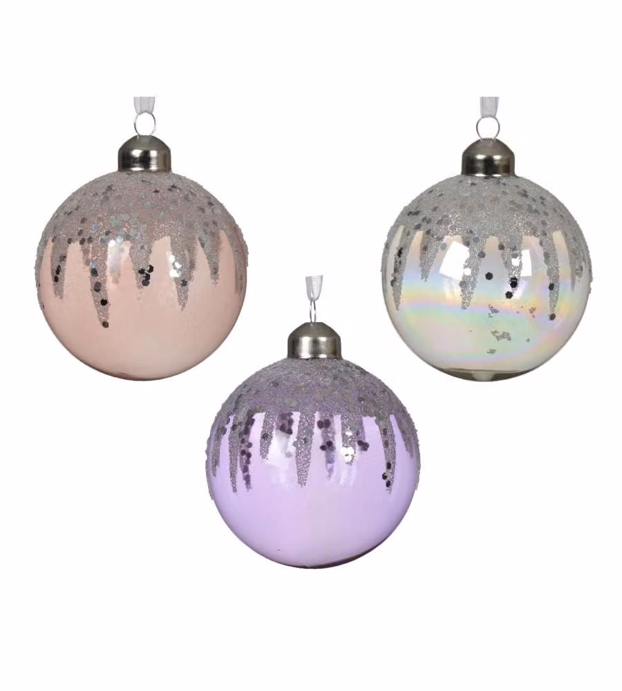 Sfera Natalizia con perline e paillettes vari colori