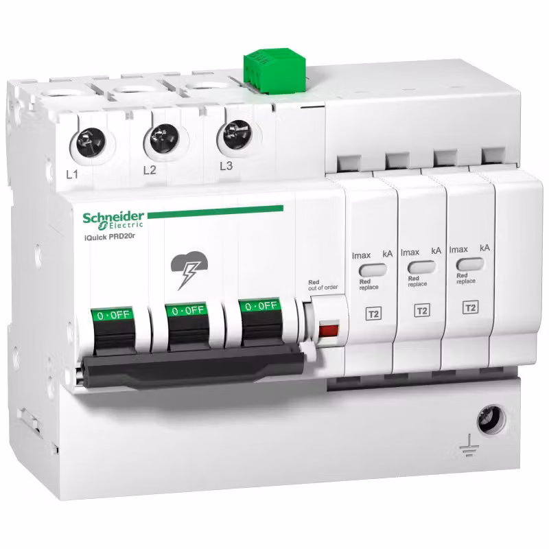 Schneider Electric Scaricatore di sovratensione iQuick PRD20r, moduli di protezione innestabili 3P, Imax 20 kA A9L16296