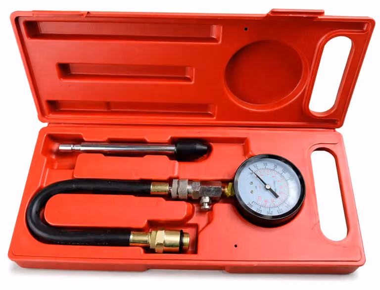 Set-kit tester compressione per motori a benzina, motore per auto e camion, 0 - 20 Bar, Gebo Tools