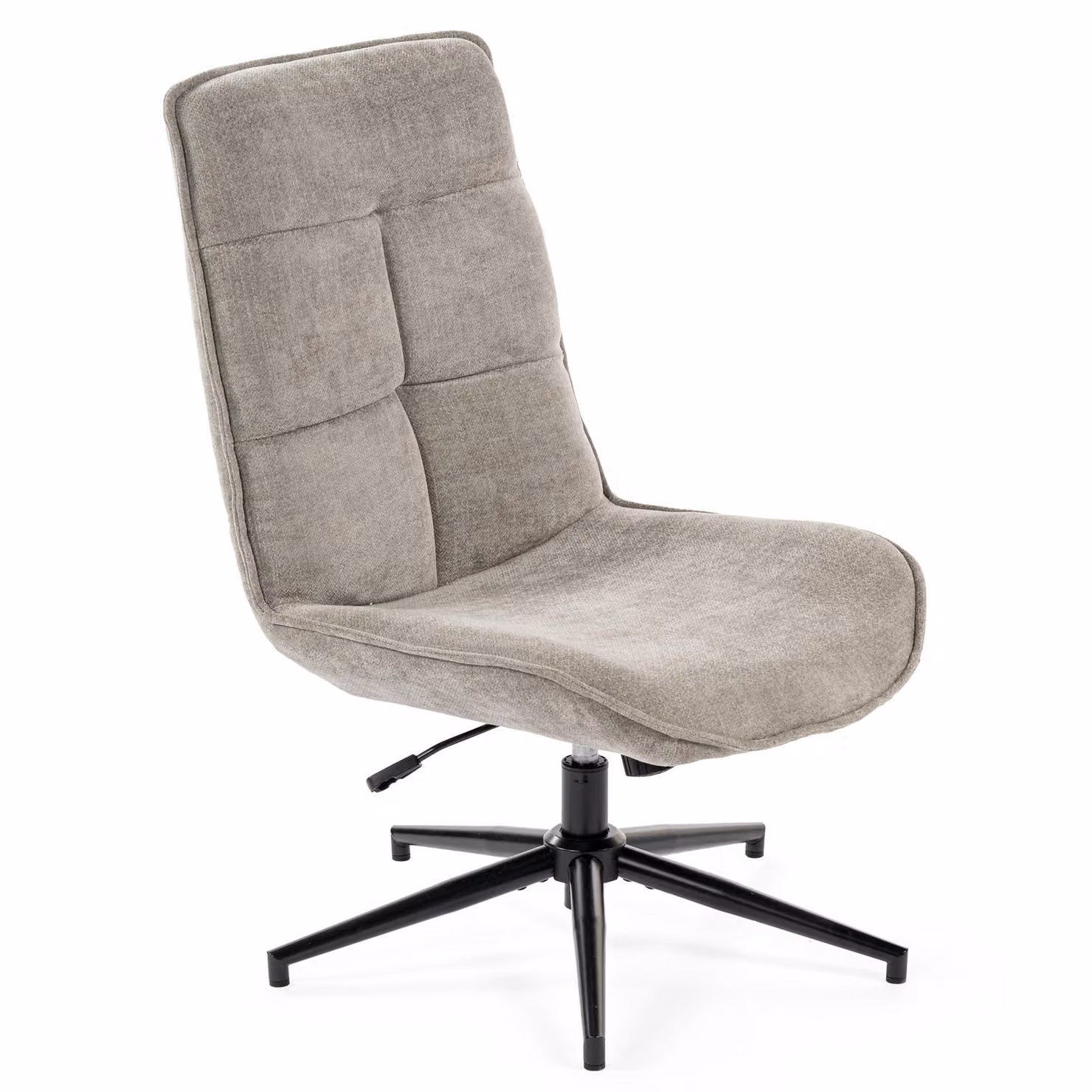 Meubles Cosy Poltrona relax reclinabile in tessuto ciniglia grigio con rotazione a 360° – CHARLOTTE