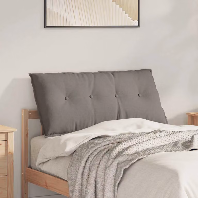 Cuscino per schiena ergonomico e sagomato vidaXL con rivestimento rimovibile in poliestere, disponibile in beige o grigio, L 100 x P 19 x H 50 cm