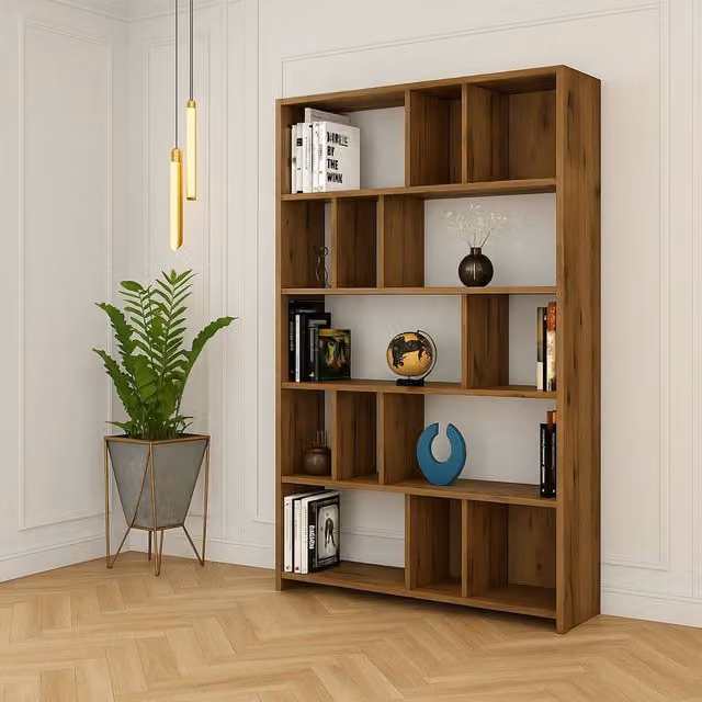 Libreria Karl DMORA con 5 Ripiani, Marrone, L: 90 cm, P: 20 cm, H: 180 cm