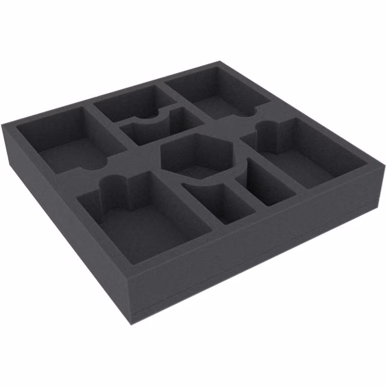 Inserto in schiuma con 9 scomparti per giochi da tavolo – 247x247x45 mm