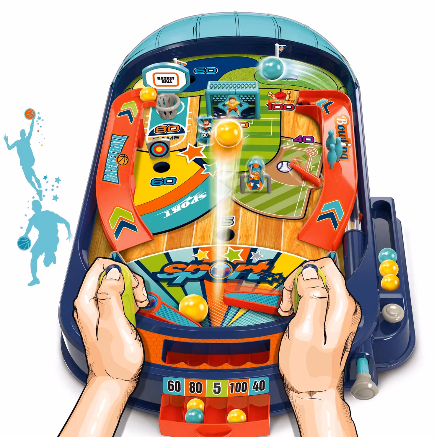 Tu Giochi Sport Game Flipper Multisport Multicolore L: 47.5 cm, P: 47.5 cm, H: 36 cm – 2