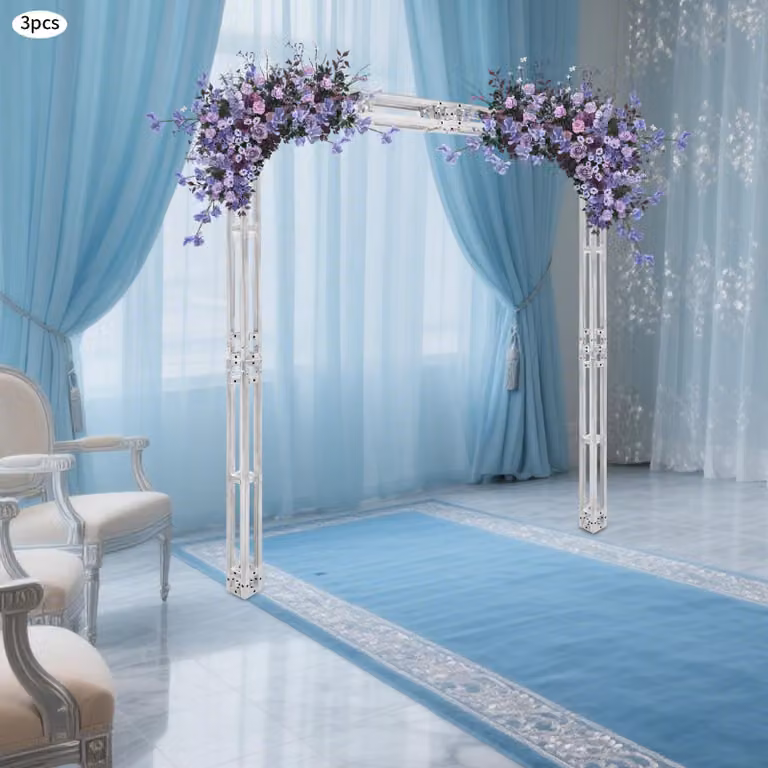 Set di strutture a traliccio per podio - 100x10 cm, colore argento - confezione da 3 pezzi