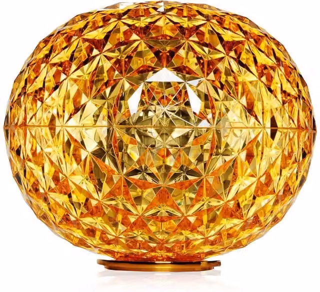 Lampada da tavolo Kartell Planet 9386 in vetro trasparente e metallo oro/ottone con luce LED bianco caldo