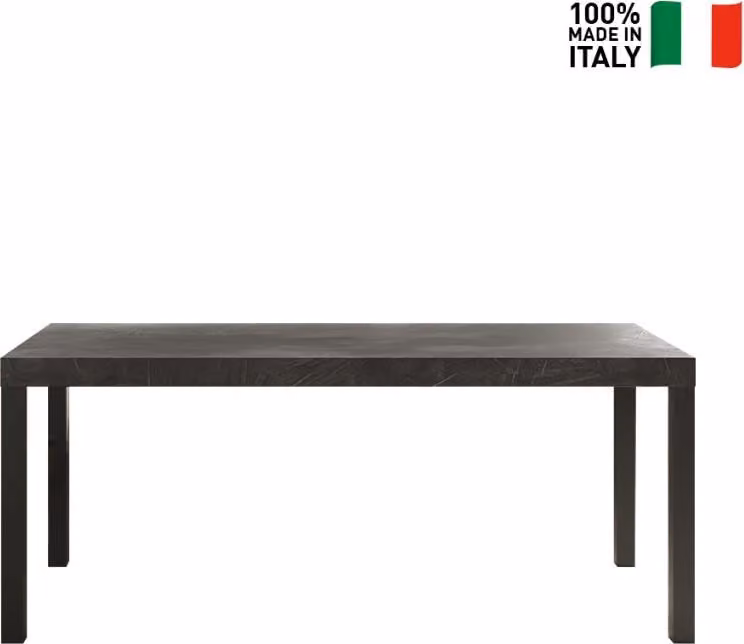 Tavolo da cucina e da pranzo moderno 190x90 cm in legno con gambe in ferro Monsul - Grigio