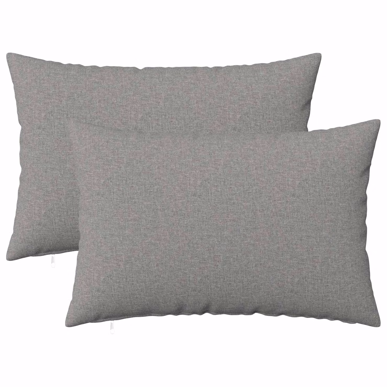 Set di 2 cuscini vidaXL HEERLEN rettangolari in tessuto grigio con fodera lavabile