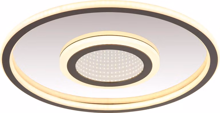 Plafoniera LED, grigia, effetto 3D, P 43,2 cm