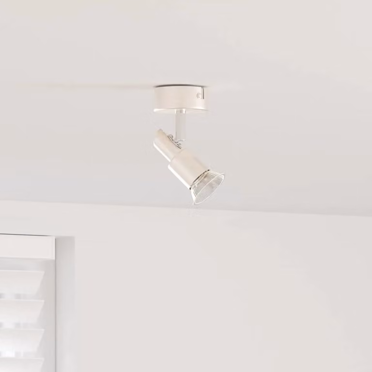 Faretto da soffitto moderno vidaXL in metallo argento con vetro trasparente e attacco E27, L/P/H: 8 x 8 x 10,5 cm
