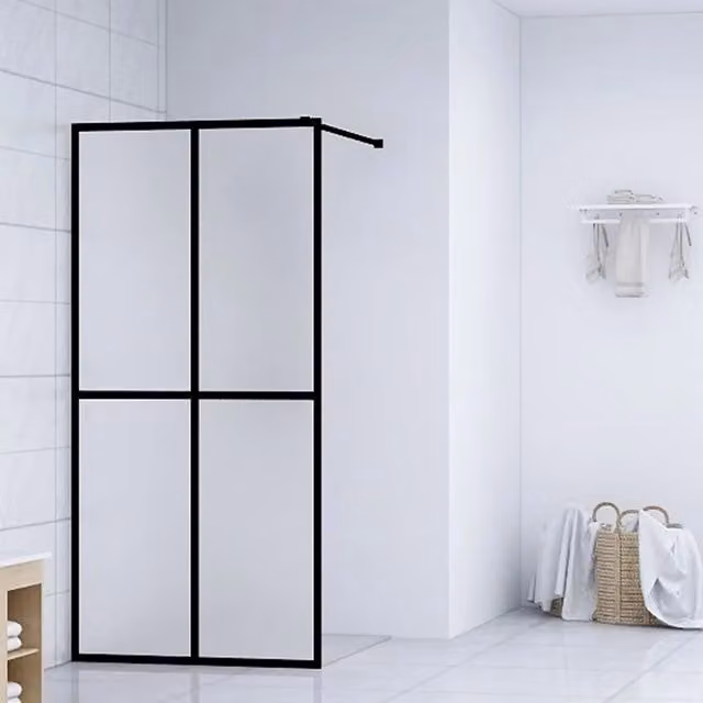 Cabina doccia walk-in rettangolare vidaXL con vetro temperato satinato L: 90 cm, H: 195 cm