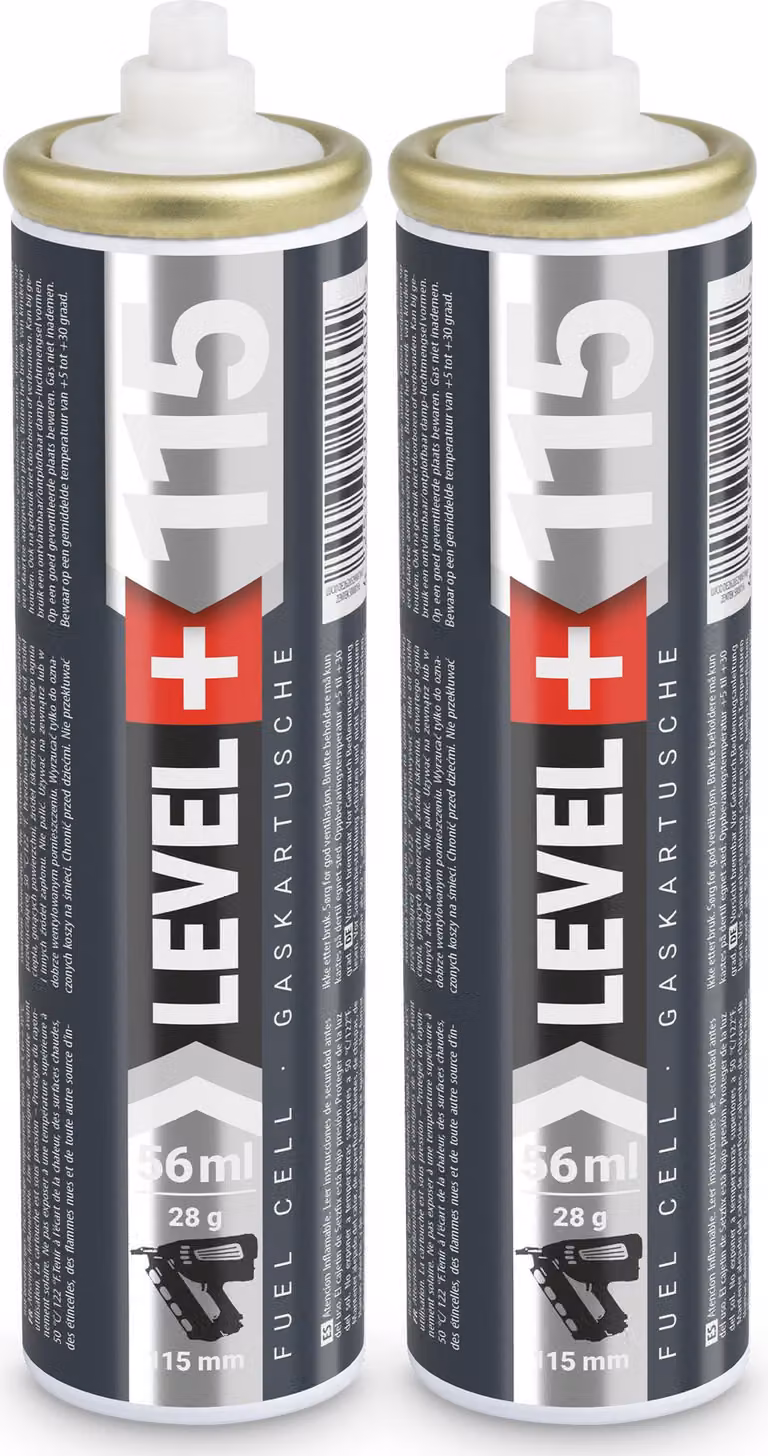 LEVEL+ Cartuccia di ricambio per chiodatrice 2 pz. 115 mm 56 ml L+115