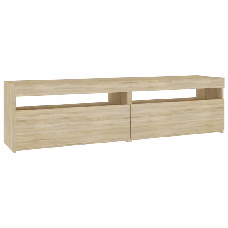 Set di 2 mobili porta TV vidaXL con luci LED integrate in rovere e beige L/P/H: 75 x 35 x 40 cm
