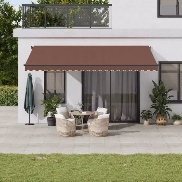 Tenda da Sole Retrattile Manuale Marrone 500x350 cm 3215411