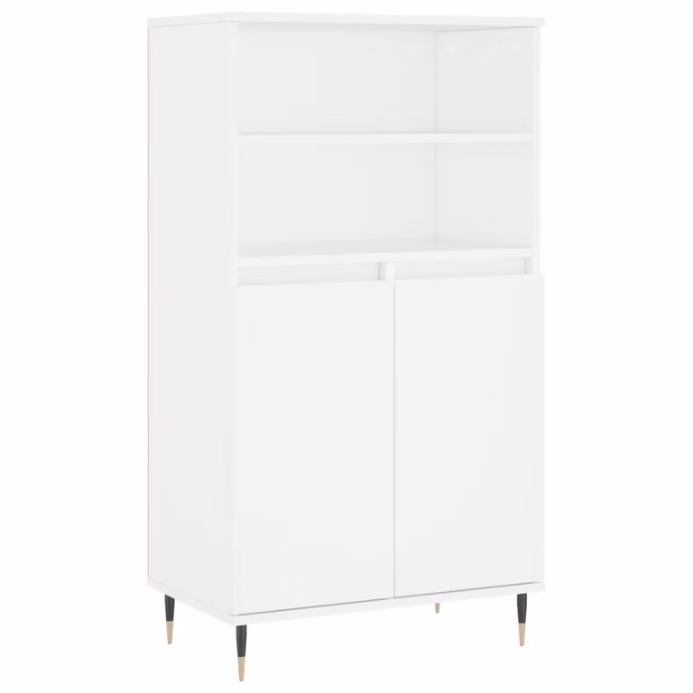Credenza Alta Bianca 60x36x110 cm in Legno Multistrato