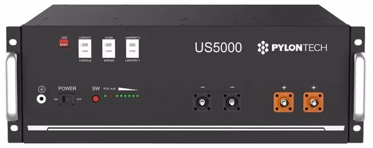 Accumulo di batterie al litio: 2 batterie LiFePO4 da 48 V, capacità di 9,6 kWh - 4560 Wh - Peso: 38 kg - Adatte per l'accumulo di energia solare