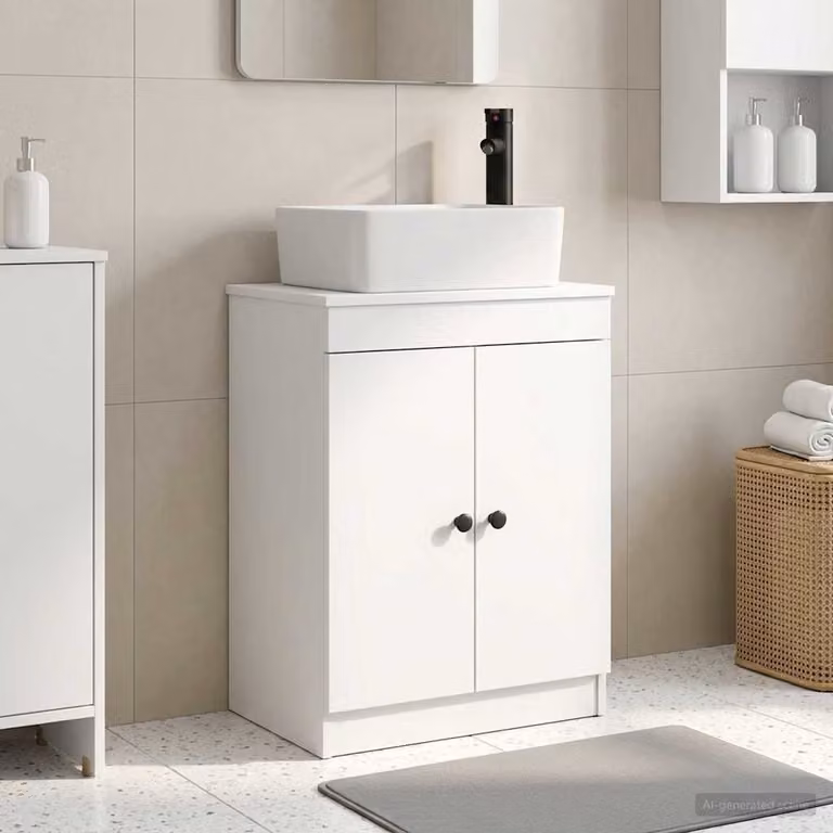 Mobile da bagno con lavabo vidaXL Bianco L: 54 cm, P: 35 cm, H: 83 cm