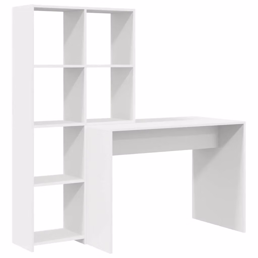 Scrivania moderna vidaXL bianca in MDF laminato lucido L: 138,5 cm, P: 55 cm, H: 143 cm – 2