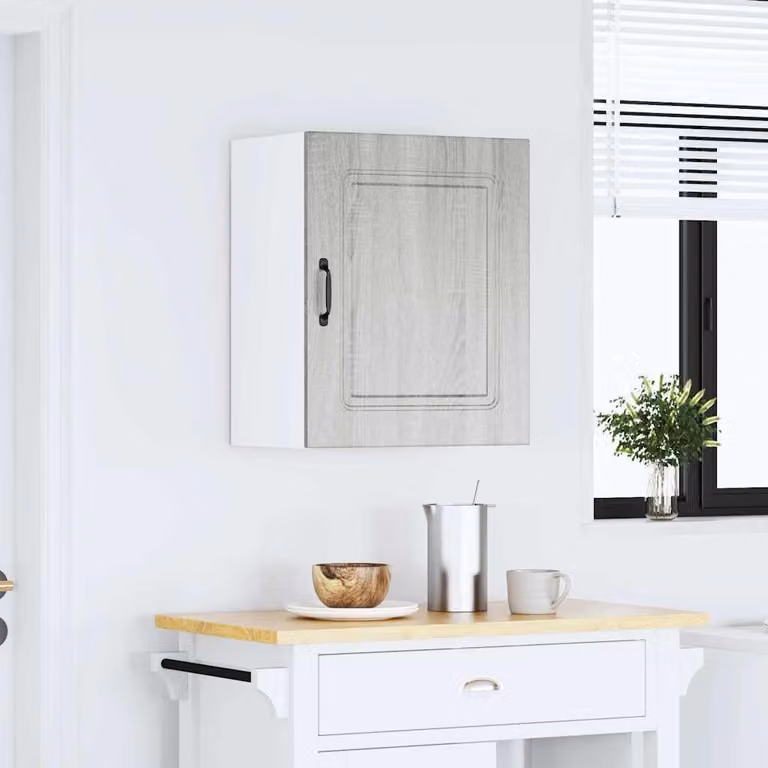 Pensile da cucina moderno vidaXL Kalmar Grigio Sonoma in legno e MDF con ante a battente L 60,0 cm, H 31,0 cm, P 20,0 cm