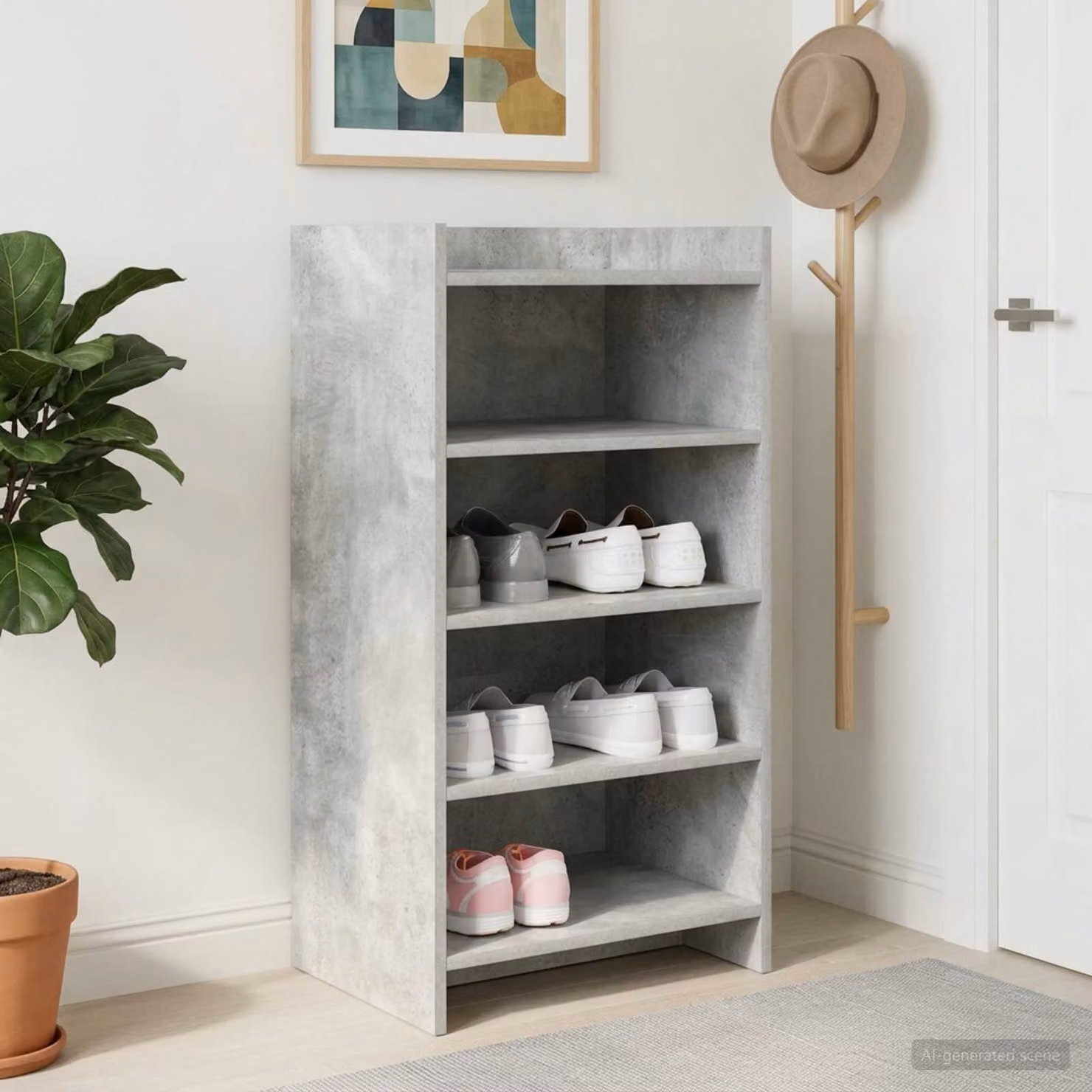Mobile porta scarpe vidaXL moderno in MDF Grigio L: 48 cm, P: 36 cm, H: 92 cm