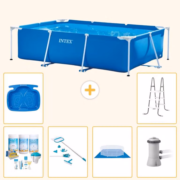 Piscina fuori terra rettangolare - 300x200x75 cm - 7 pezzi - Modello S20842